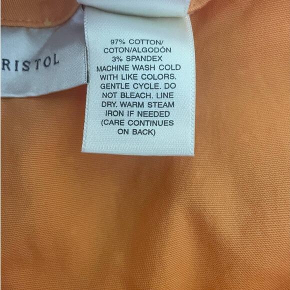 Susan‎ Bristol Pants Women 16 Orange Straight Leg Cotton Stretch Beachy Casual - Picture 8 of 9